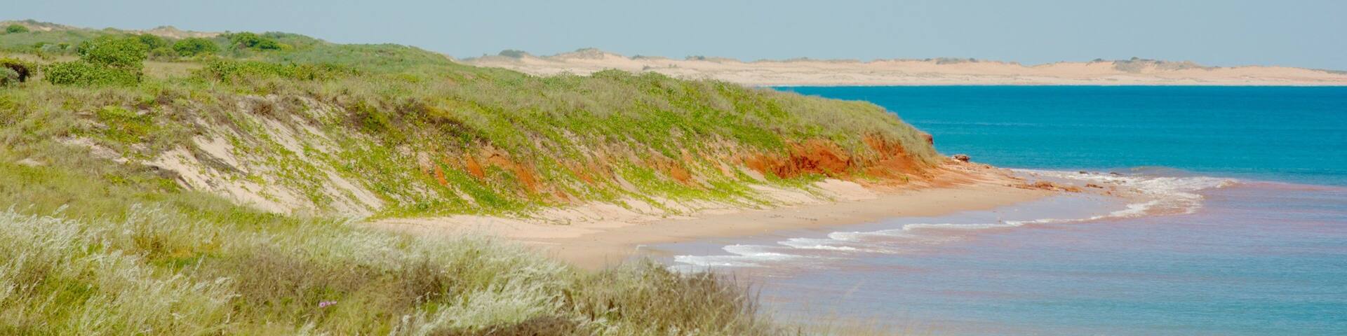 Broome showing landscape views and a sandy beach