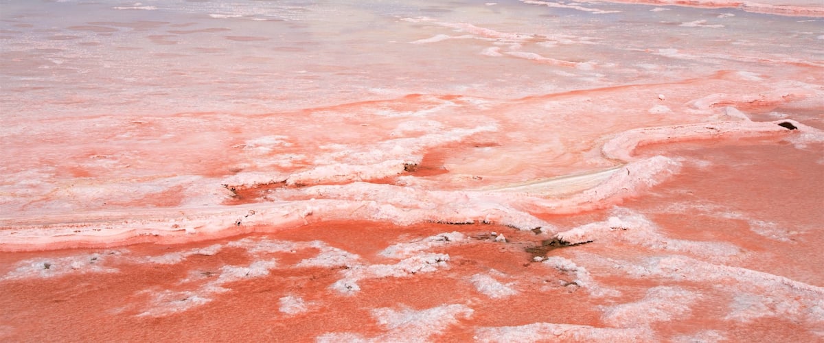 Pink Lake showing a river or creek
