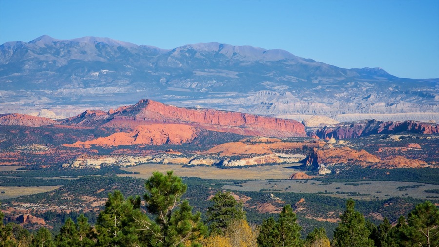 Larb Hollow Overlook which includes desert views, landscape views and tranquil scenes