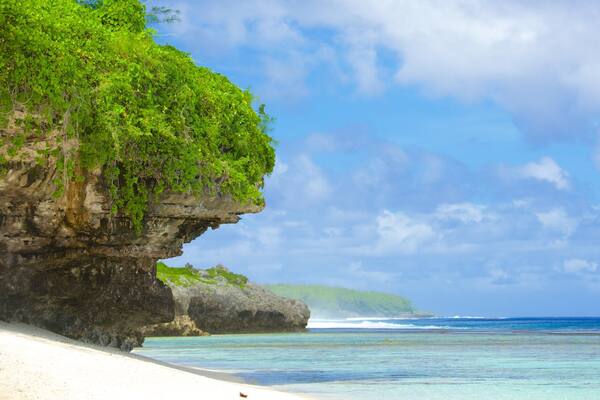 Atiu showing rugged coastline