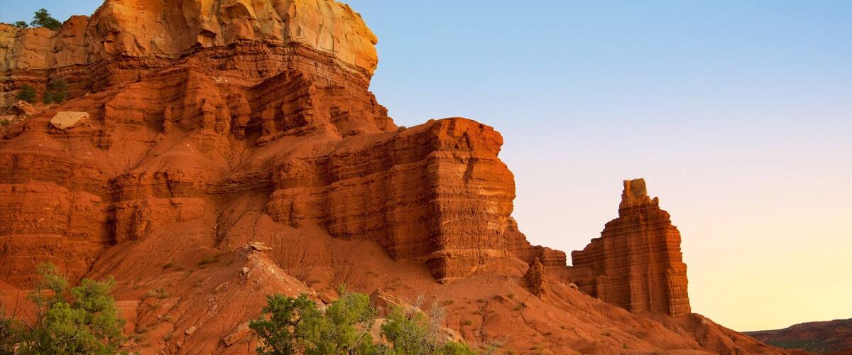 Capitol Reef National Park featuring tranquil scenes, a gorge or canyon and desert views
