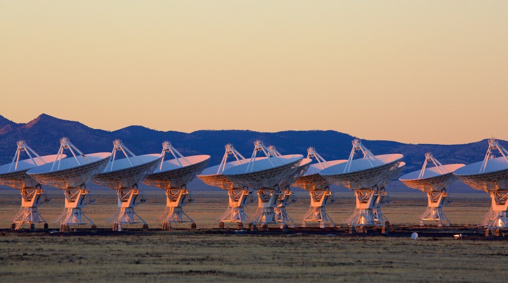 NRAO Very Large Array which includes tranquil scenes, an observatory and a sunset