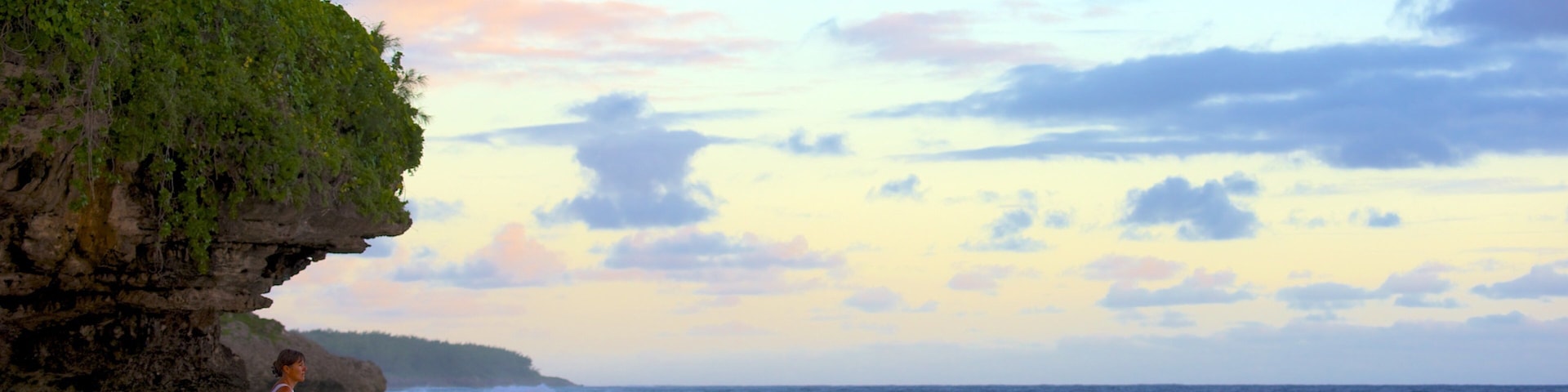 Atiu which includes rocky coastline as well as a family