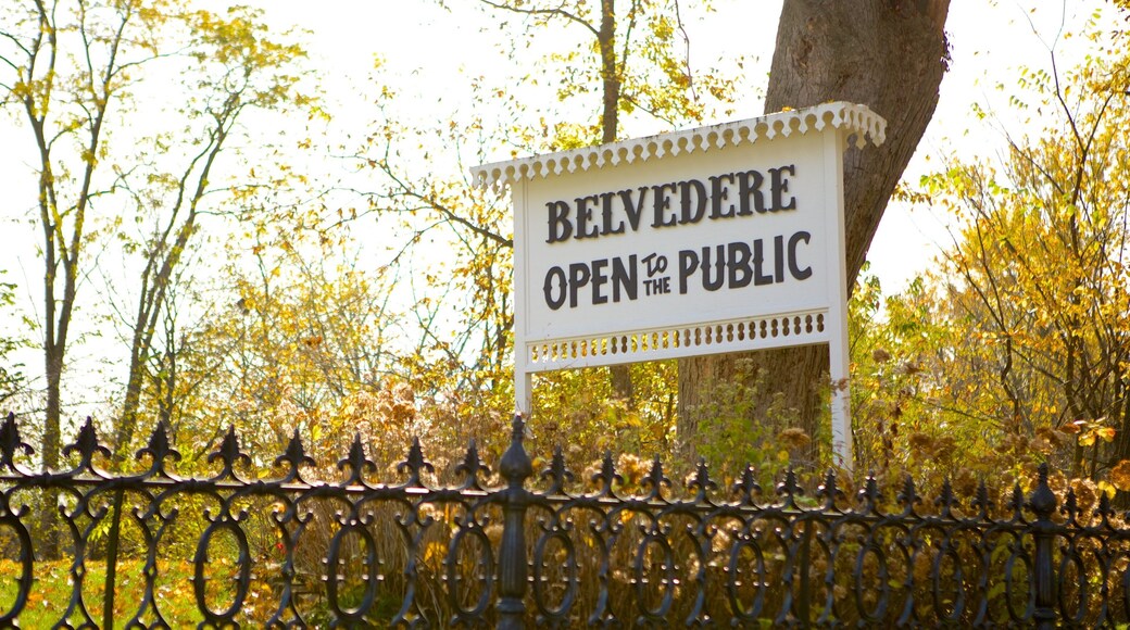 Belvedere Mansion which includes signage