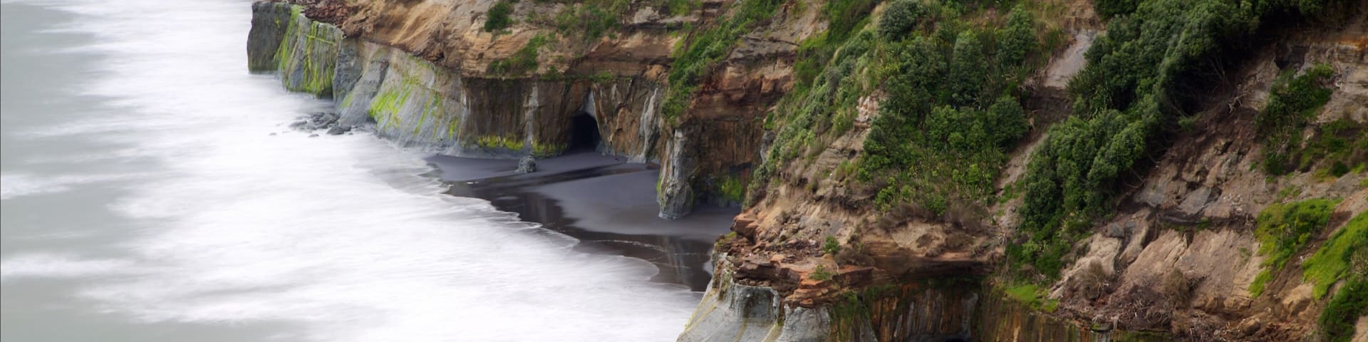 New Plymouth which includes a bay or harbor and rugged coastline