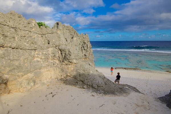 Atiu showing a sandy beach