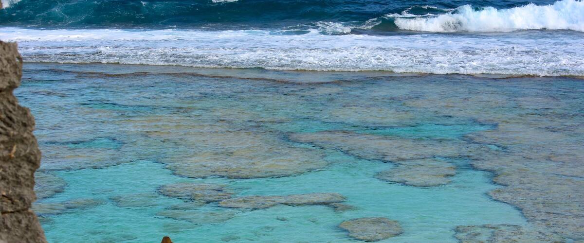 Atiu qui includes vues littorales aussi bien que femme