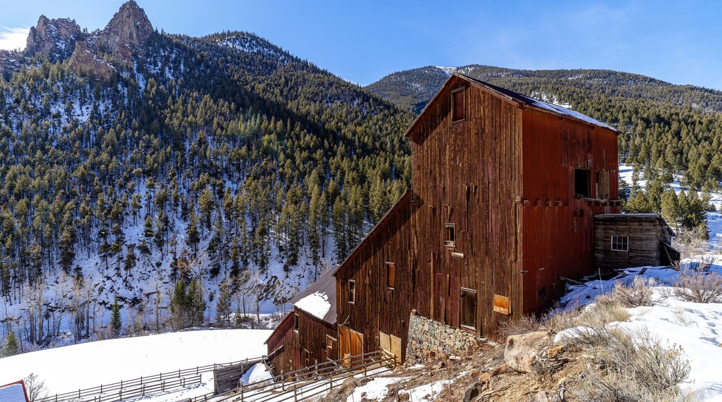 Old building from a historic mining operation in the Idaho mountains