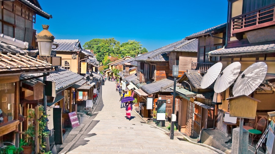 Tourists are walking on Gion district in Kyoto, Japan.; Shutterstock ID 233755630