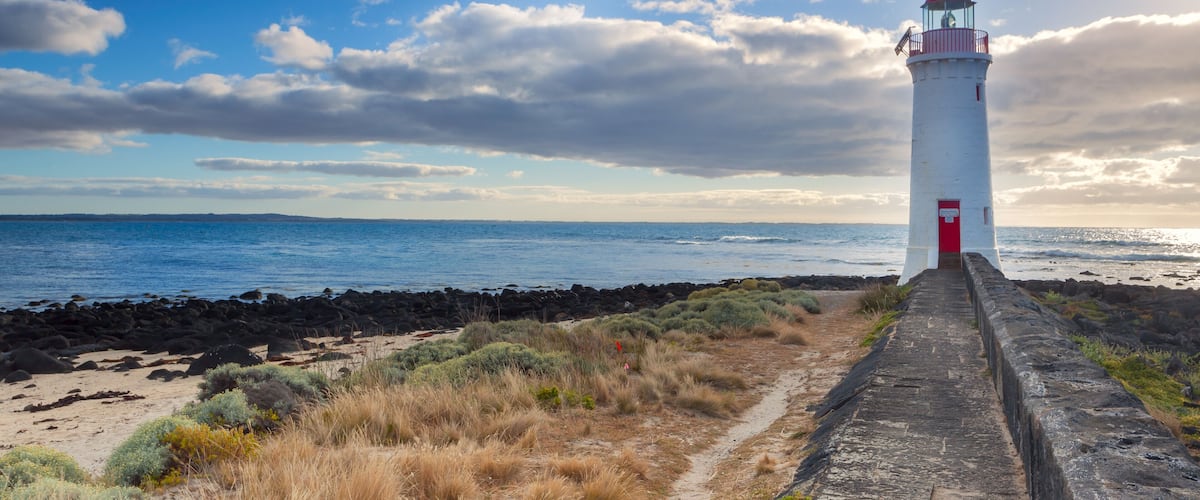 Griffiths Island Lighthouse on the great ocean road, Shutterstock ID 131382059, Purchase Order: -