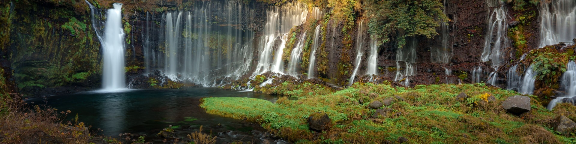 Shiraito Falls Cascading Amidst Lush Fujinomiya