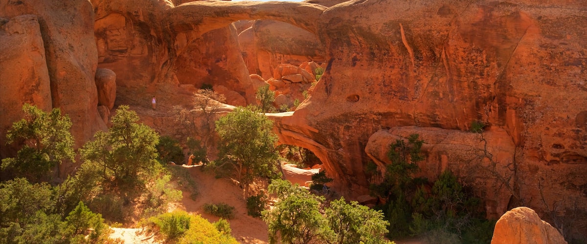 Double O Arch featuring a gorge or canyon