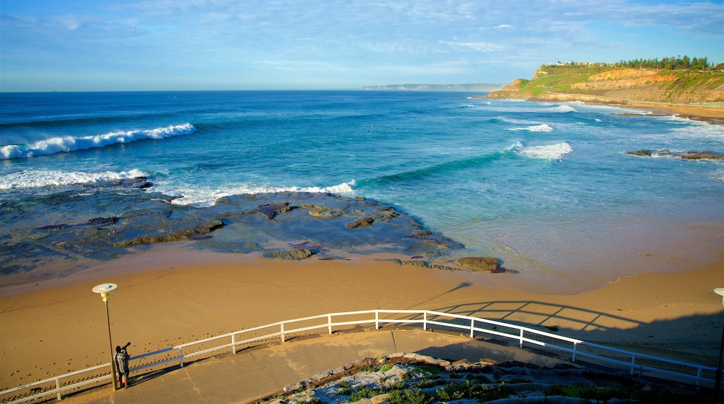 Newcastle Beach showing general coastal views, landscape views and a sandy beach