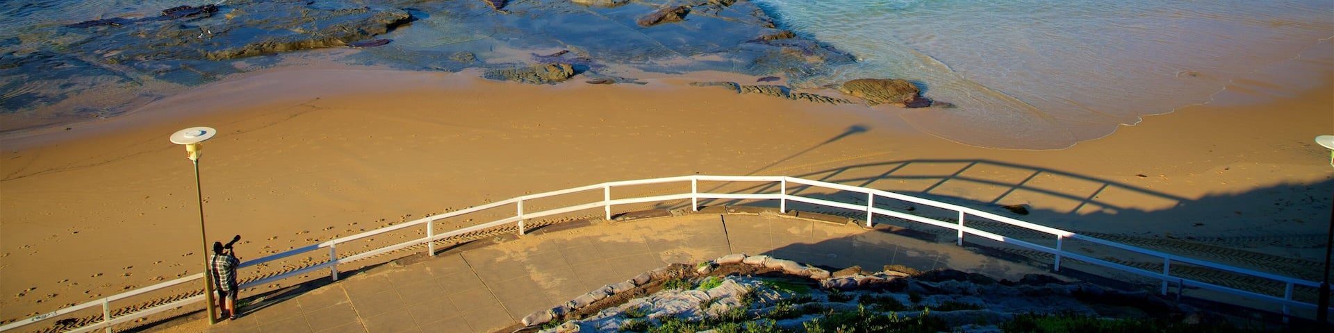 Newcastle Beach showing general coastal views, landscape views and a sandy beach