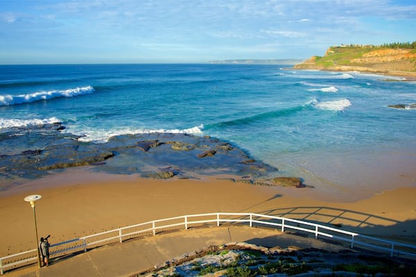 Newcastle Beach showing general coastal views, landscape views and a sandy beach