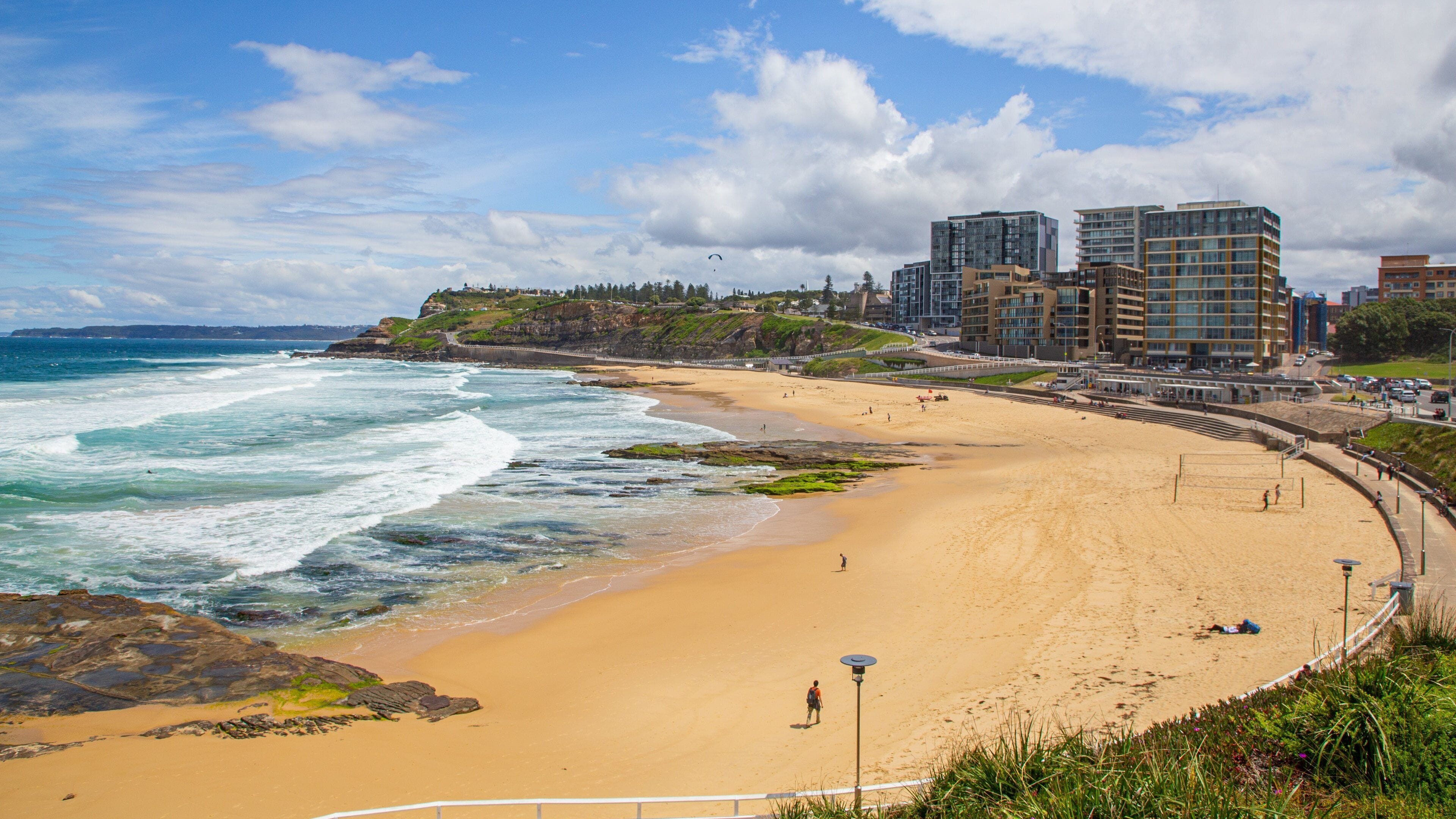 Newcastle Beach featuring general coastal views, a coastal town and a sandy beach