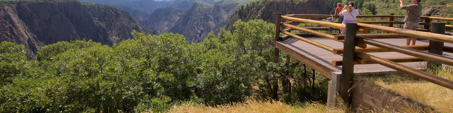 Montrose caracterizando paisagens e um desfiladeiro ou canyon assim como uma família