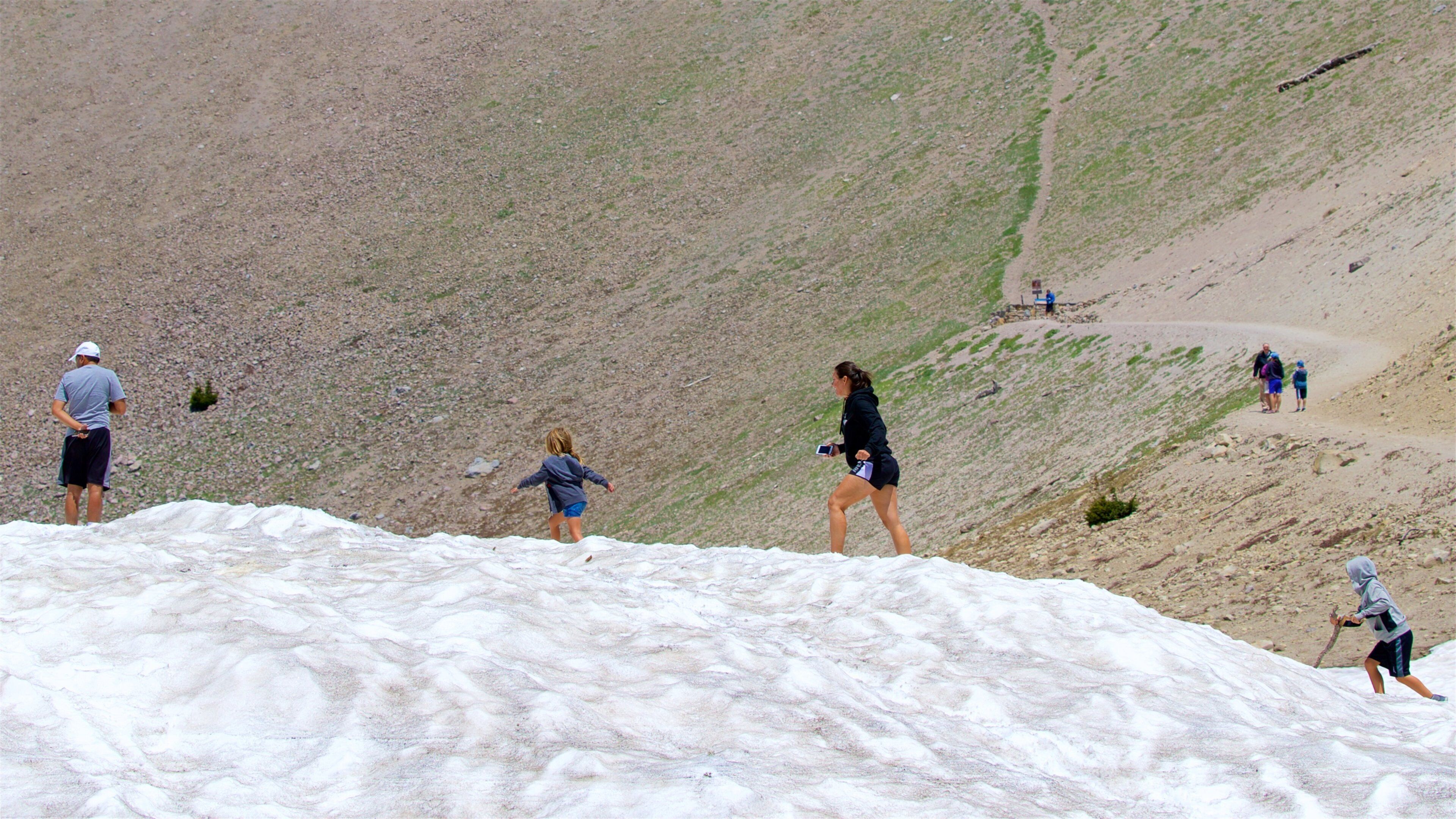Lassen Peak Trail which includes tranquil scenes as well as a family