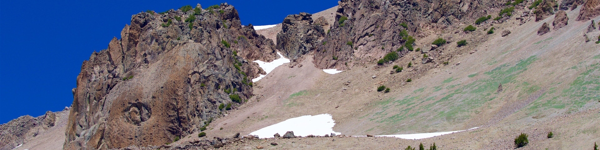 Lassen Peak Trail showing landscape views and mountains