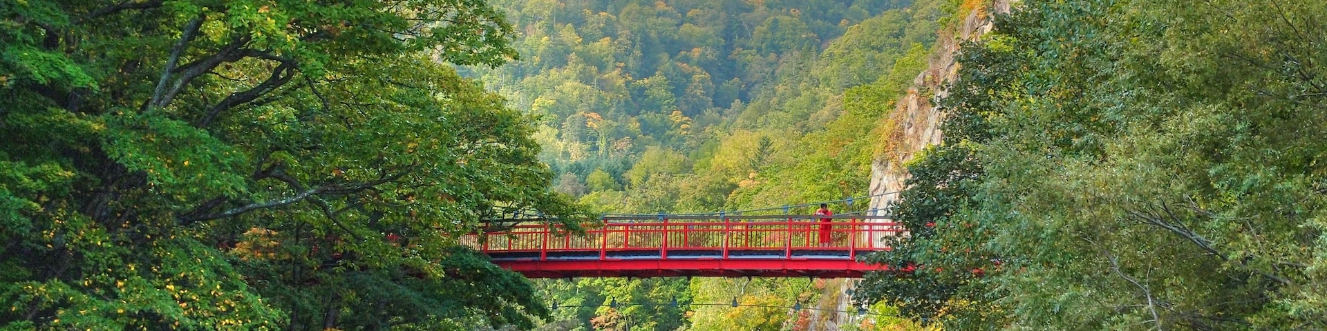 定山渓二見吊橋 (Jozankei Futami suspension bridge) 今年は紅葉が遅れています。10月20日頃が見頃と思われます。