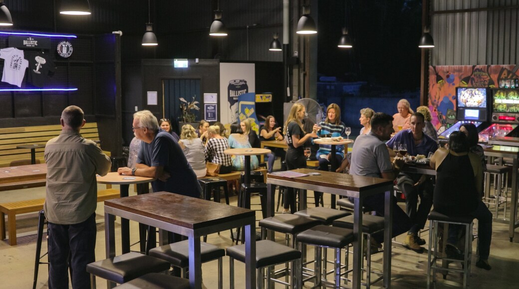 Ballistic Beer Co. showing a bar and interior views as well as a small group of people