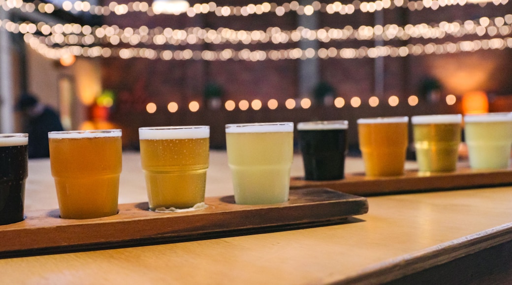 Mountain Goat Beer Brewery featuring a bar and drinks or beverages