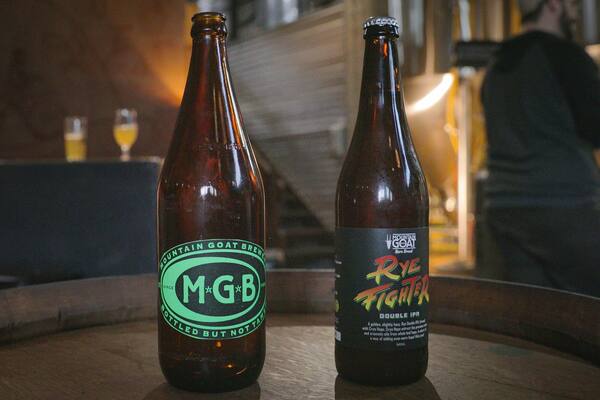 Mountain Goat Beer Brewery featuring a bar and drinks or beverages