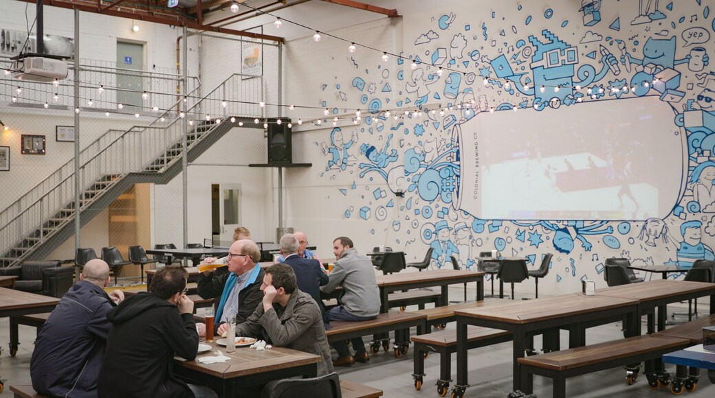 Colonial Brewing Co. showing interior views as well as a small group of people