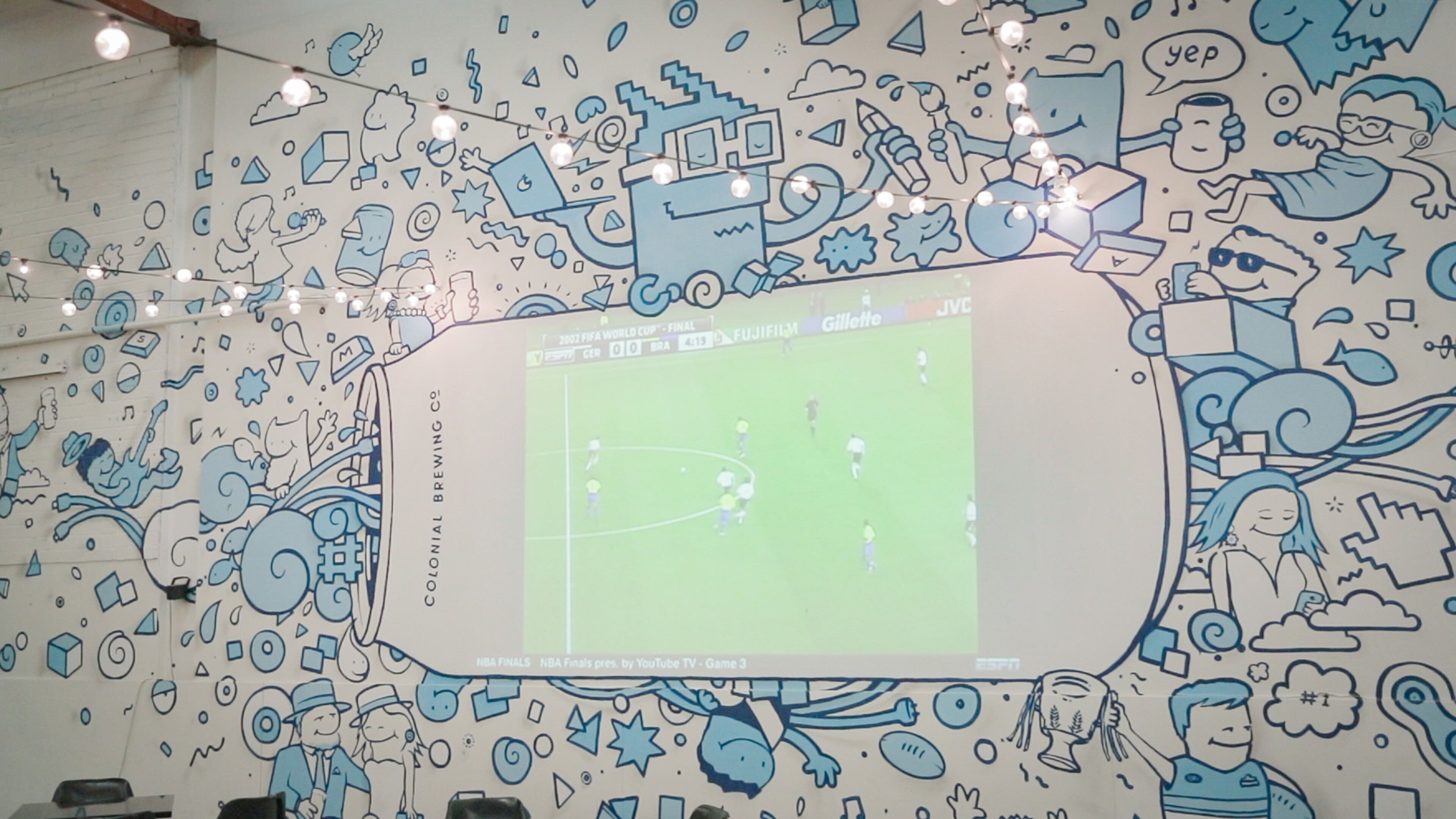 Colonial Brewing Co. showing art