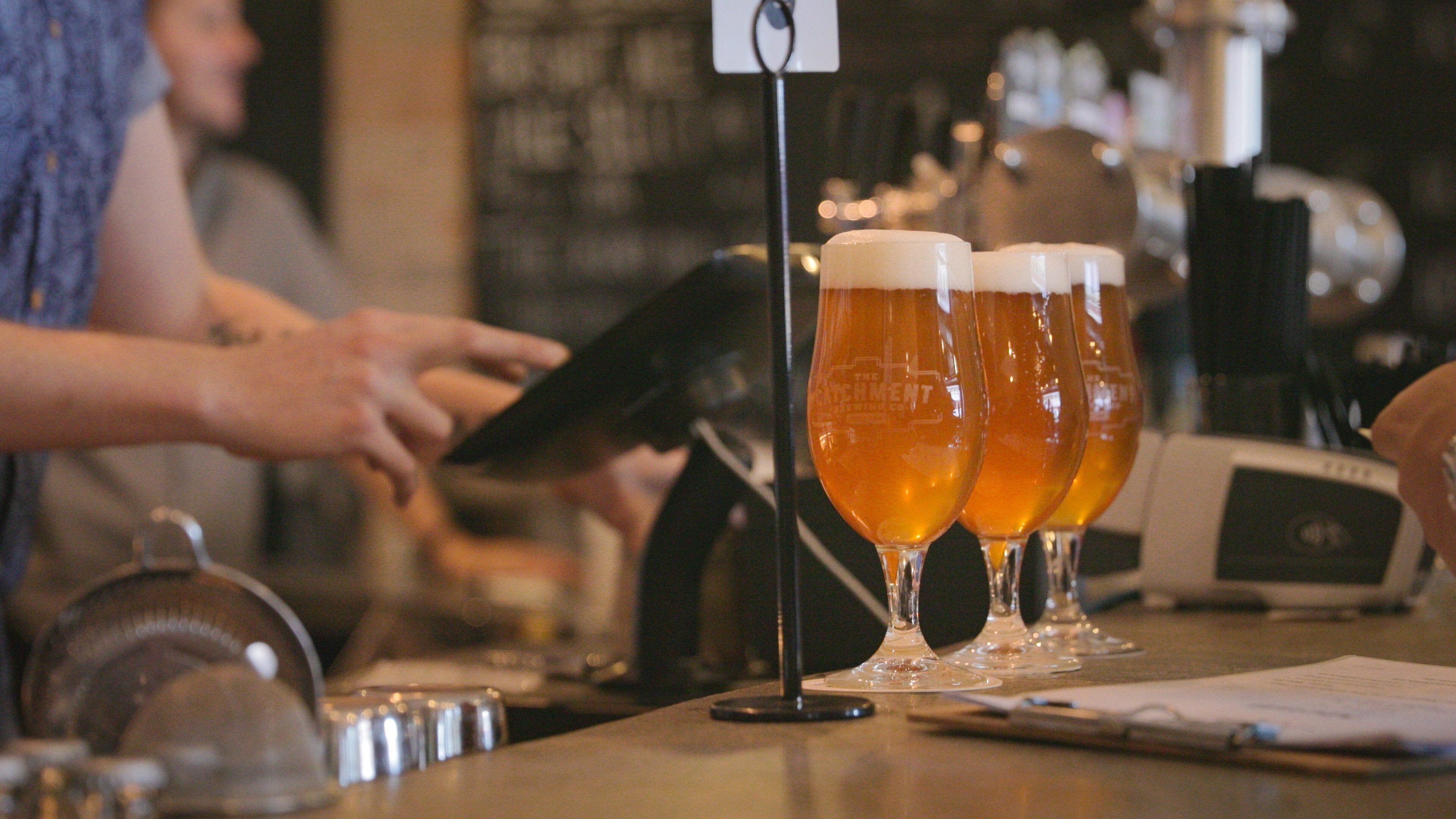 The Catchment Brewing Co. showing a bar and drinks or beverages