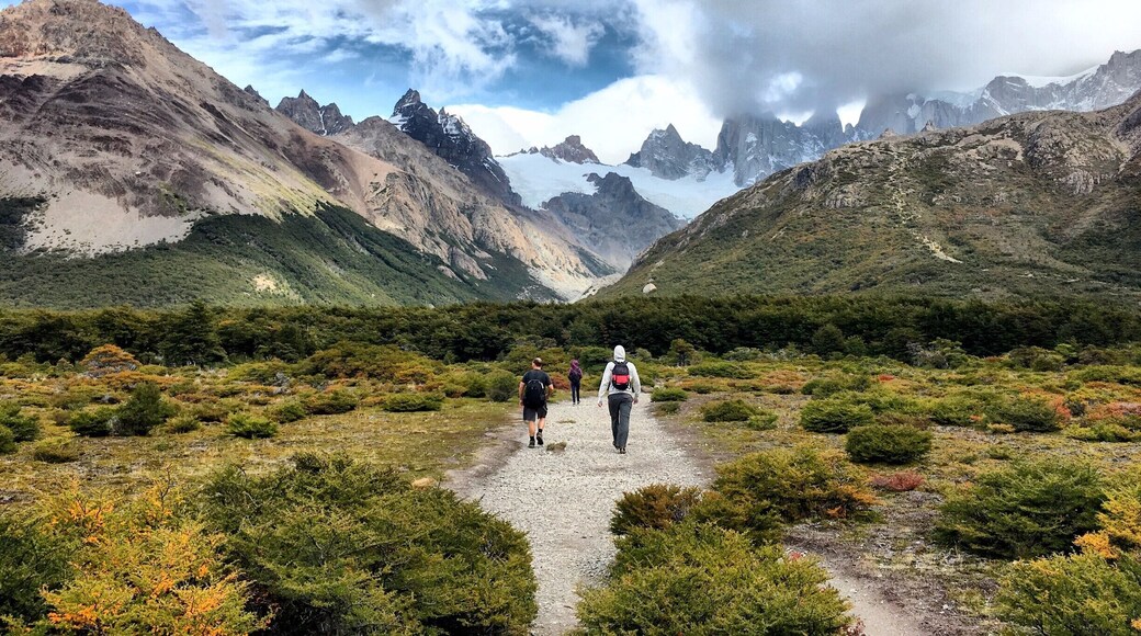The journey to Tres Lagos takes you from a glacial stream bed to the footsteps of an Andean glacier at the base of Fitz Roy. Many things in life are better shared with friends, this hike was definitely one of them.
#TakeAHike with friends.
#Argentina "FitzRoy "Patagonia