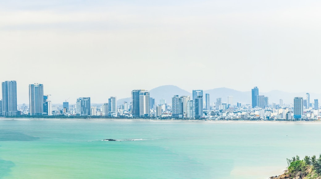 Danang city along coastline along Mân Thái beach at Son Tra peninsula