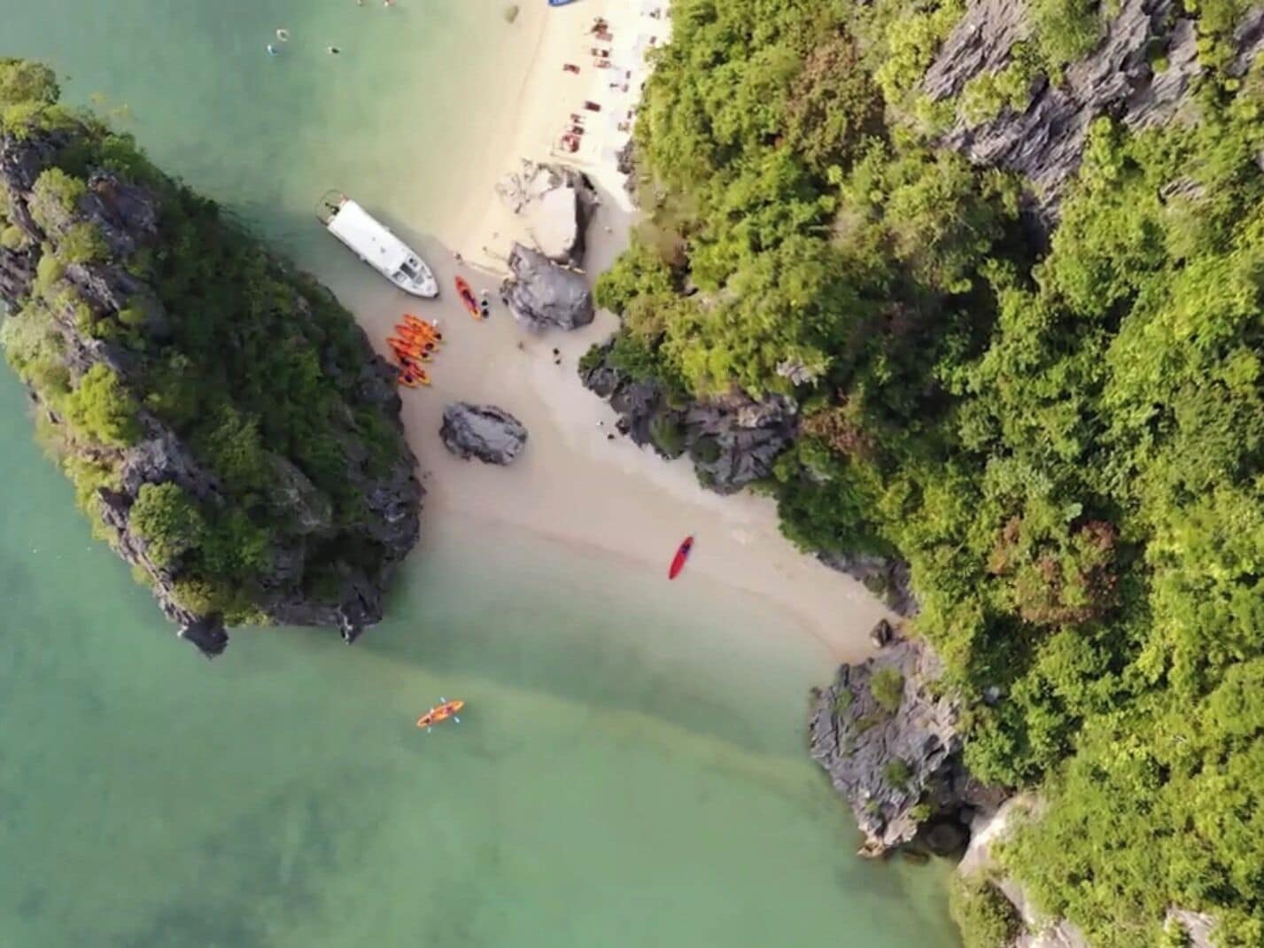 Areal view of the beach