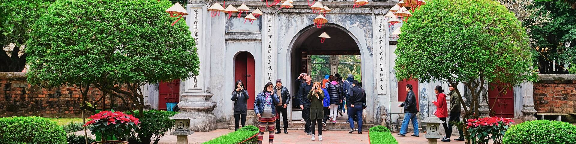 Courtyard of Temple of Literature in Hanoi