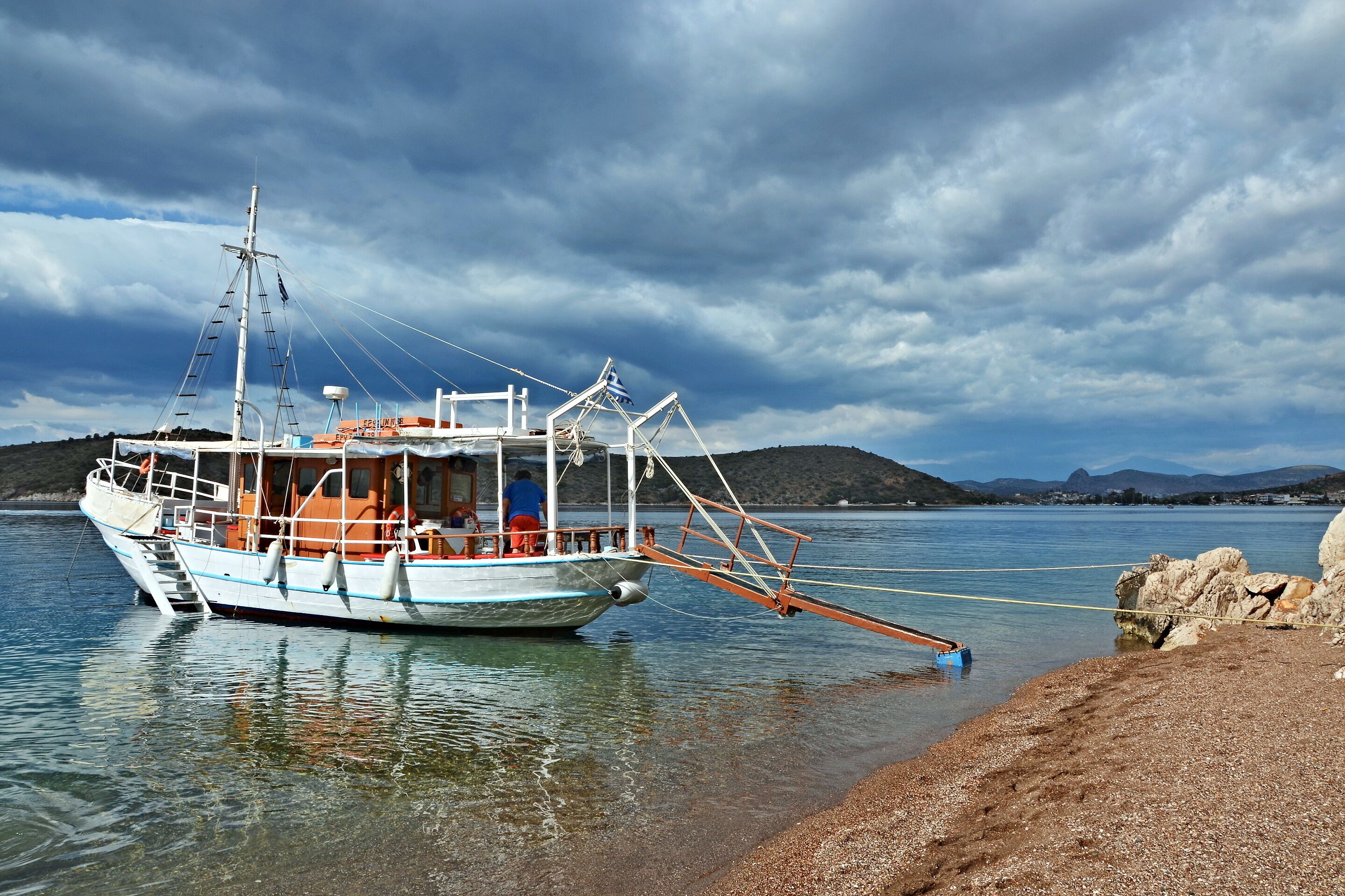 Greece-boat and Kondyli beach