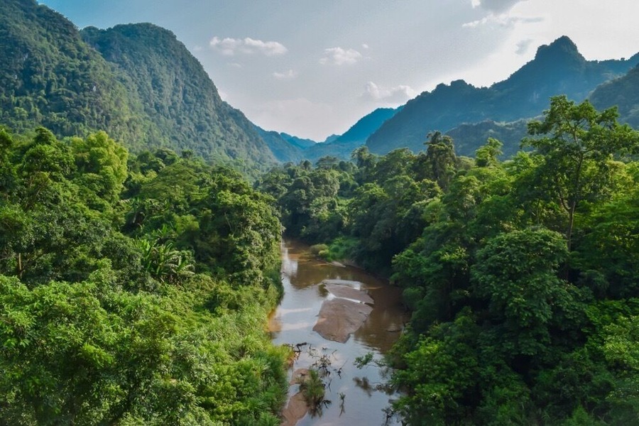 Photo taken from a bridge at the Phong Nha National Park, in Vietnam, the home for some of the biggest caves in the world. #vietnam #phongnha #bestof5