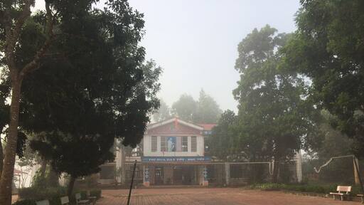 Early morning in mountainous school