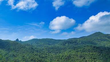 Hon Chuong Tower, an ancient Champa tower, dating from the 13th-14th century, built on top of a giant rock on the top of Hon Chuong of Ba Mountain range in Phu Cat, Binh Dinh, Vietnam