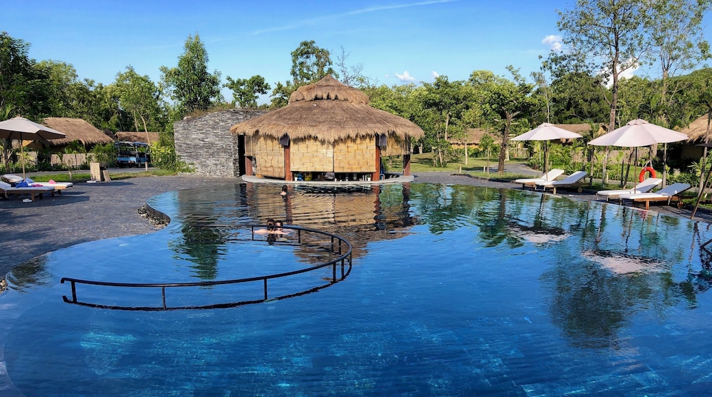 Swimming pool in the resort