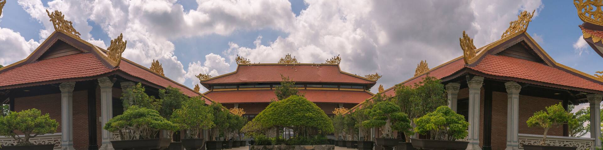 peaceful view of the Sala monastery inside the sala cemetery, Long Thanh