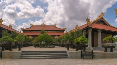 peaceful view of the Sala monastery inside the sala cemetery, Long Thanh