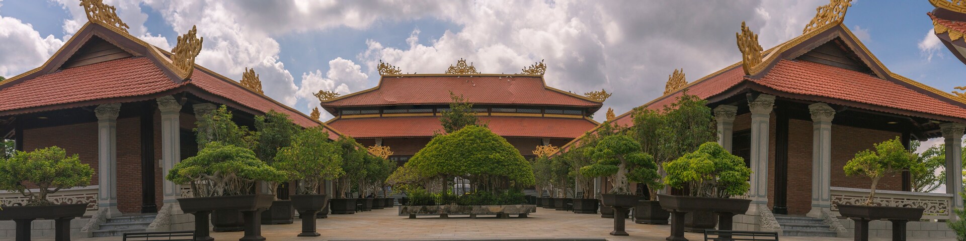 peaceful view of the Sala monastery inside the sala cemetery, Long Thanh