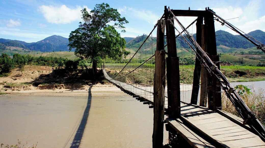 Would you dare entering this bridge on a windy day!?
Splendid views near Dak To in Vietnam. The mountains and valleys on the Ho Chi Minh trail are best seen by riding a motorbike.
#adventure #bridge #sky #localgem