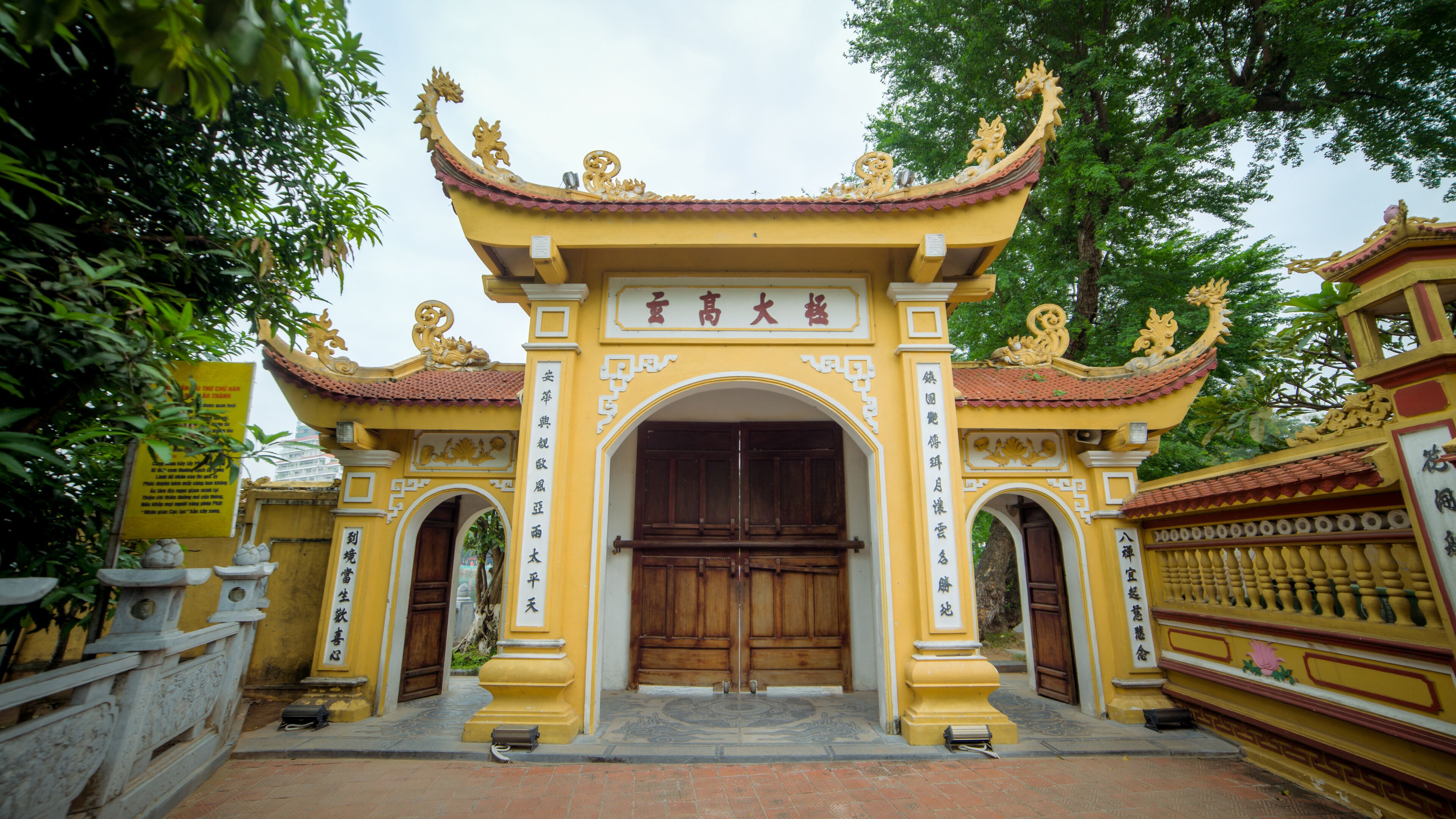 Hanoi, Vietnam - December 04, 2015: Tran Quoc pagoda in Hanoi, Vietnam. This pagoda is located on a small island near the southeastern shore of West Lake. This is the oldest Buddhist temple in Hanoi.