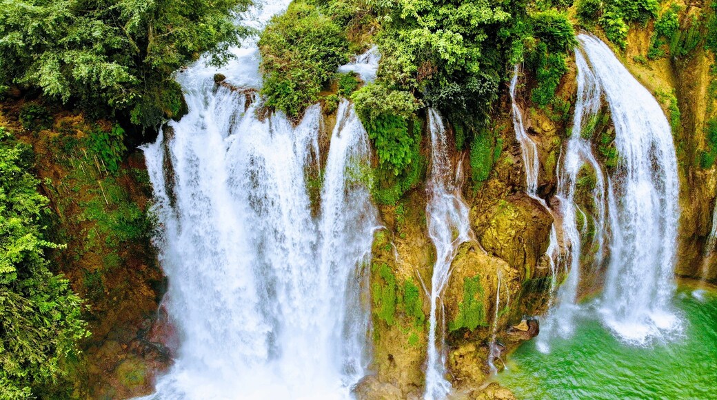 Ban Gioc Waterfall taken from drone
