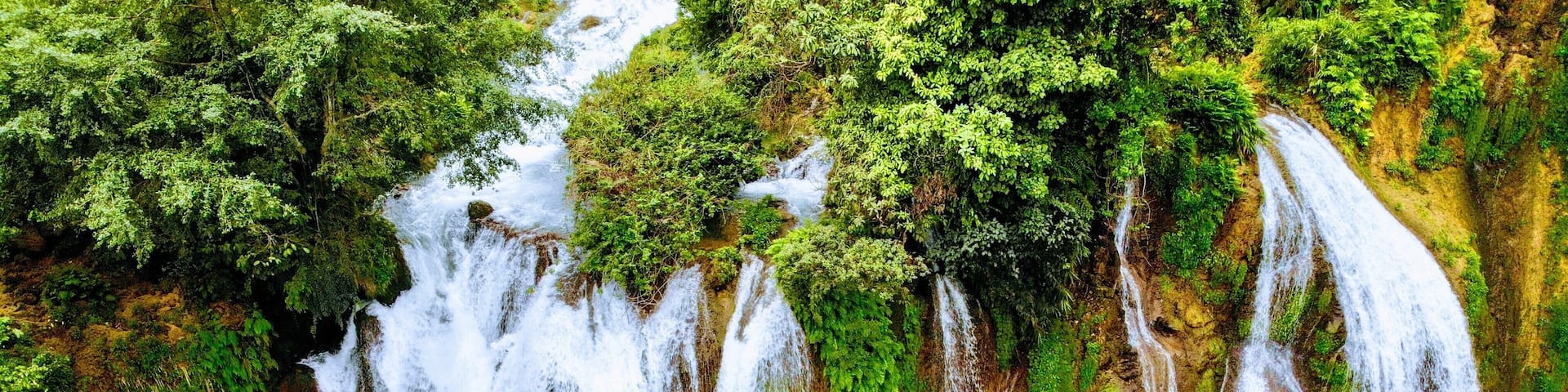 Ban Gioc Waterfall taken from drone