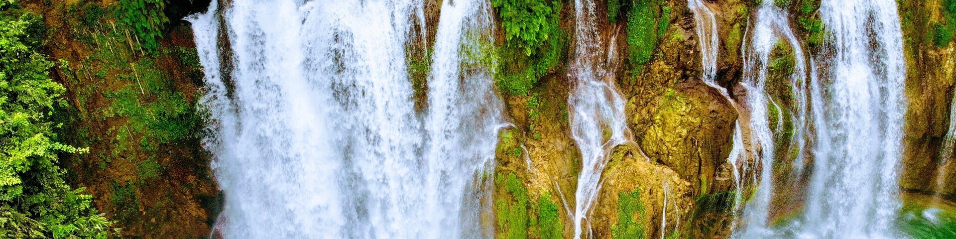Ban Gioc Waterfall taken from drone