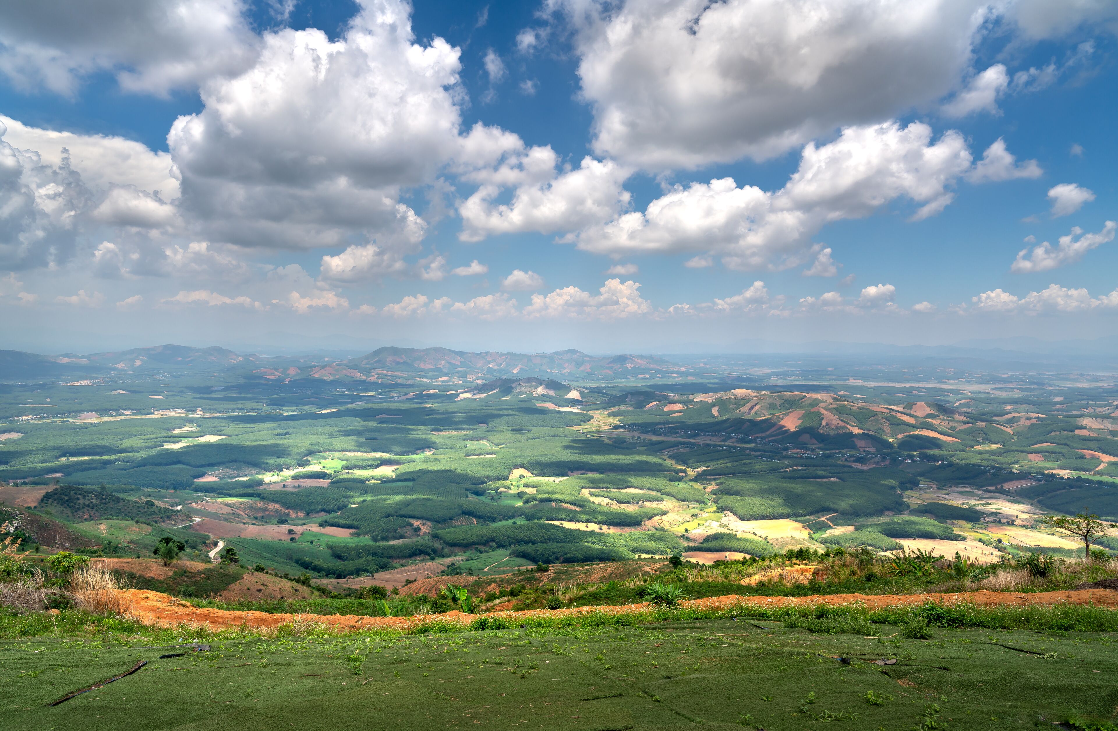 Paragliding on Chu Tan Kra mountain peak in Sa Thay district, Kon Tum province, Vietnam  