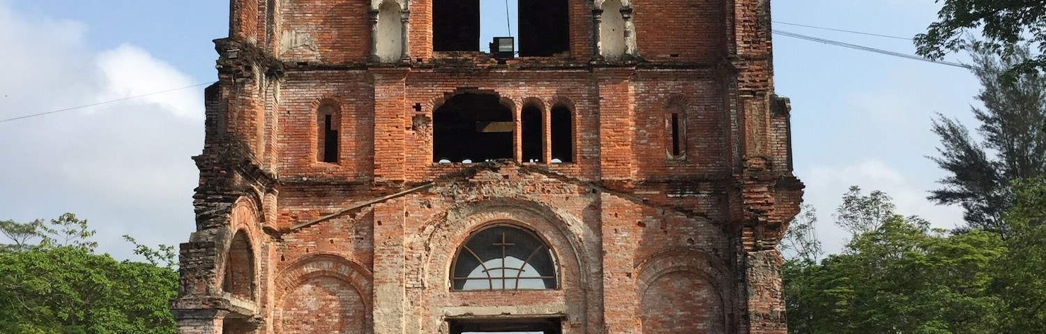 The ruins of ‘Our Lady of La Vang’ Basilica stand strong since 1798. It is a shrine site to commemorate the help of the ‘Lady’ to the catholics of Vietnam who were being prosecuted for their faith and found shelter in the rainforest. The ‘Lady’ appeared to them and gave solution to their illness.