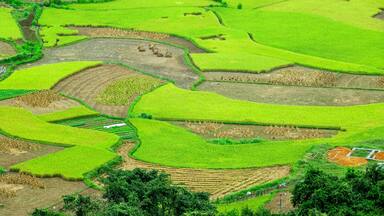Road from Ha Giang to Dong Van. Karst plateau , Vietnam